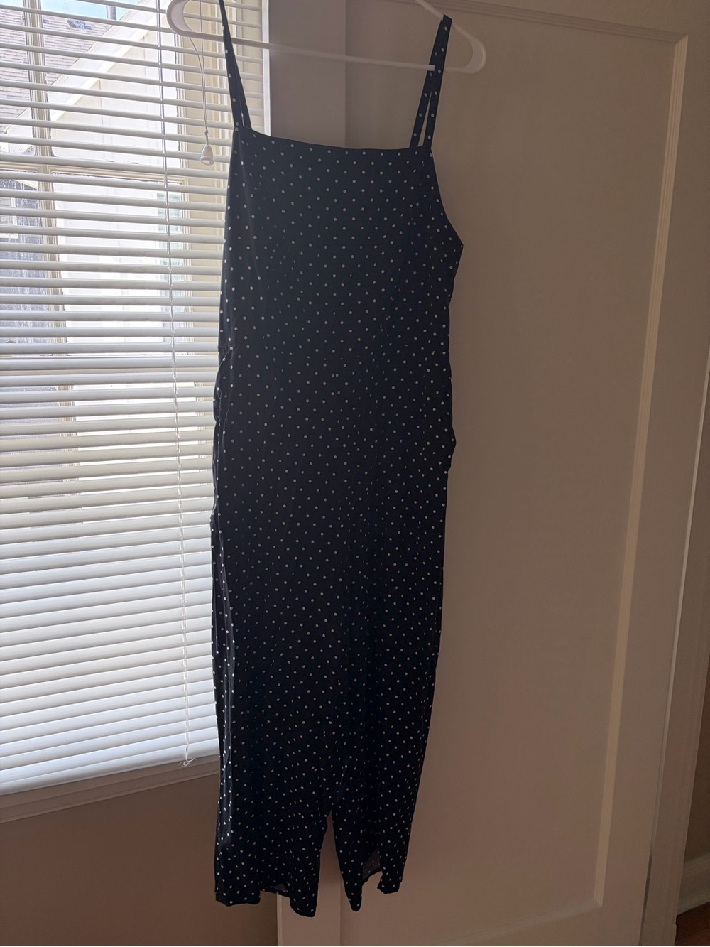 Black Polka Dot Spaghetti Strap Romper/ Size L old navy